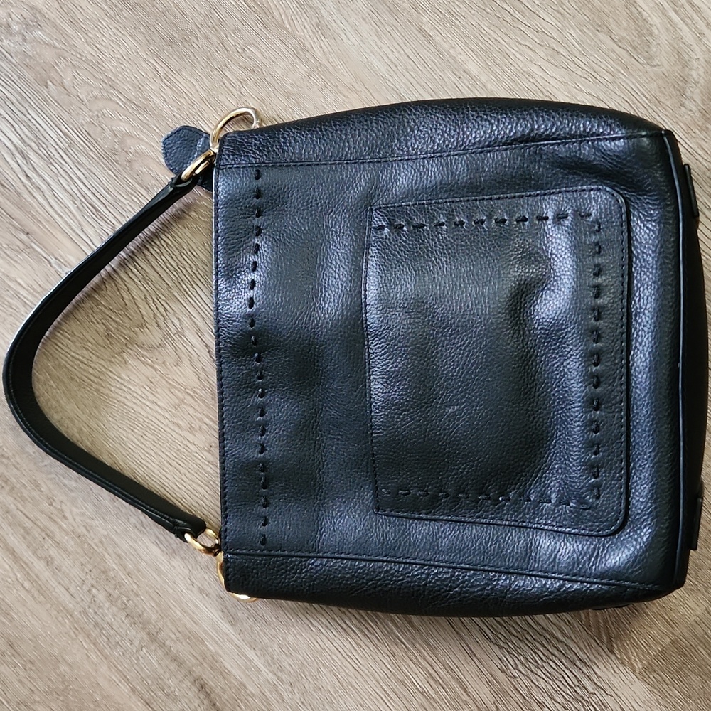Cole Haan Black Pebbled Leather Shoulder Bag